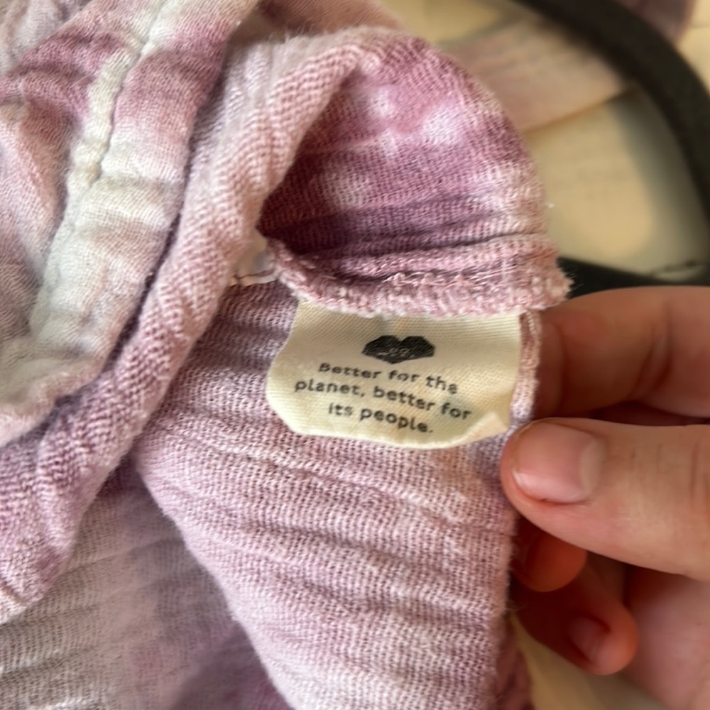Madewell x Warm Purple and White Tie Dye Sweater Tank with Elastic Rope Tie M - Picture 6 of 8